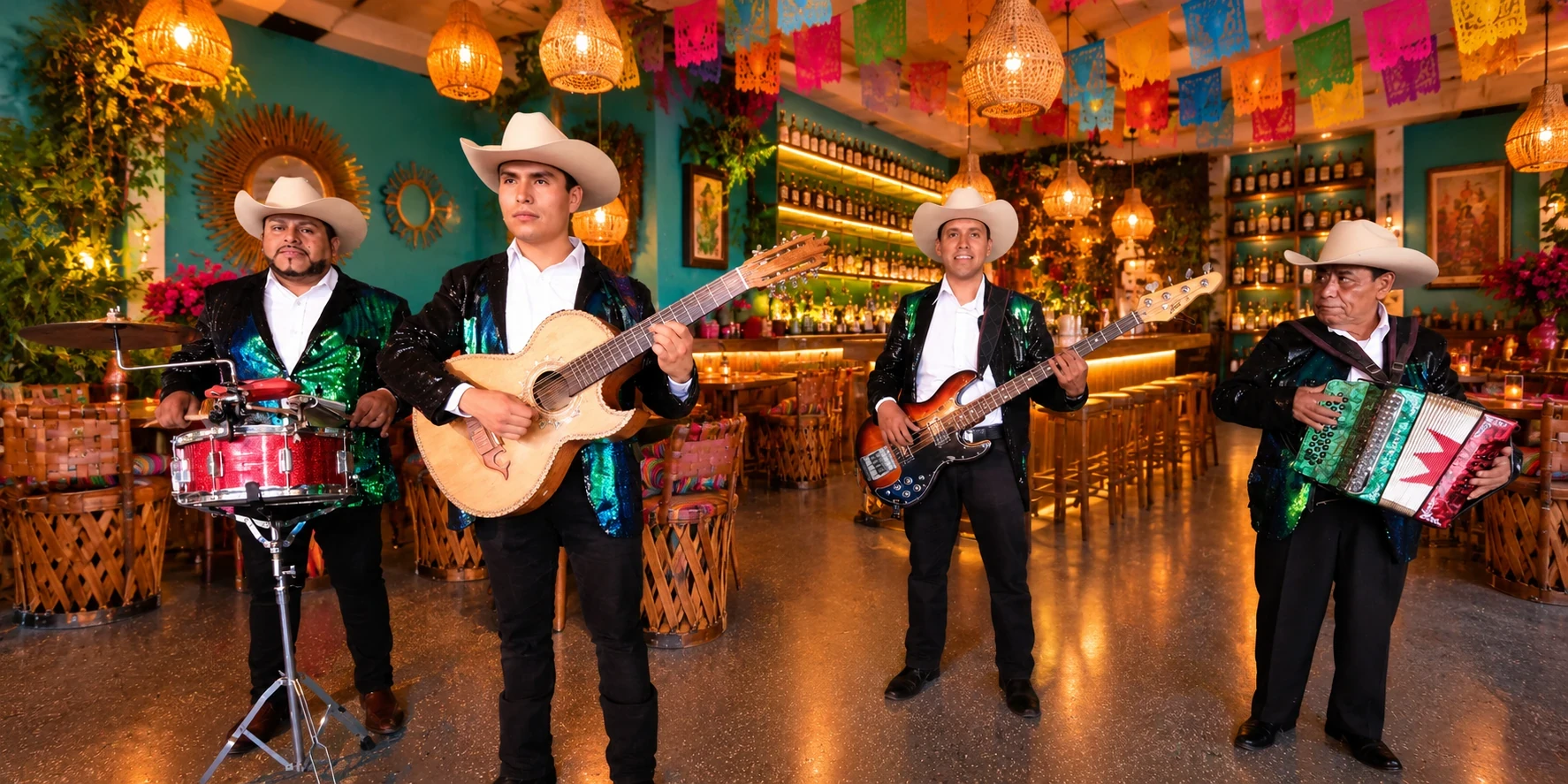 Música norteña en una fiesta privada
